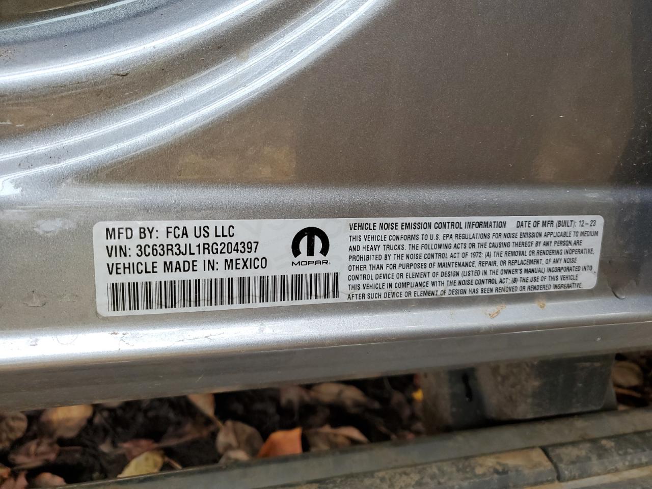 2024 RAM 3500 LARAMIE VIN:3C63R3JL1RG204397