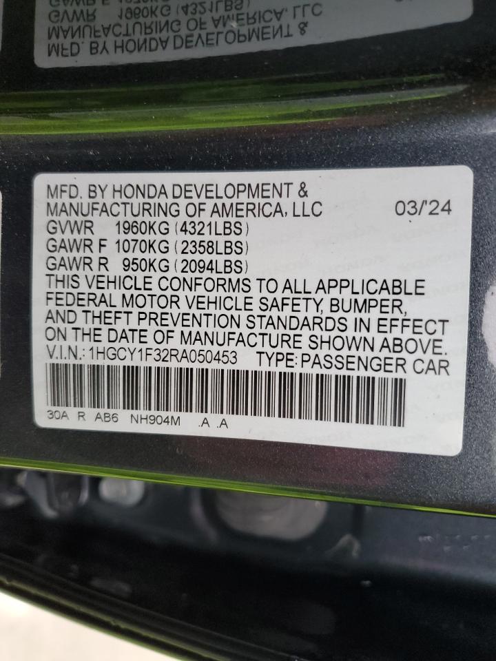 2024 HONDA ACCORD EX VIN:1HGCY1F32RA050453