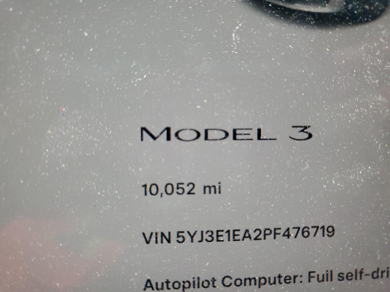 2023 TESLA MODEL 3  VIN:5YJ3E1EA2PF476719