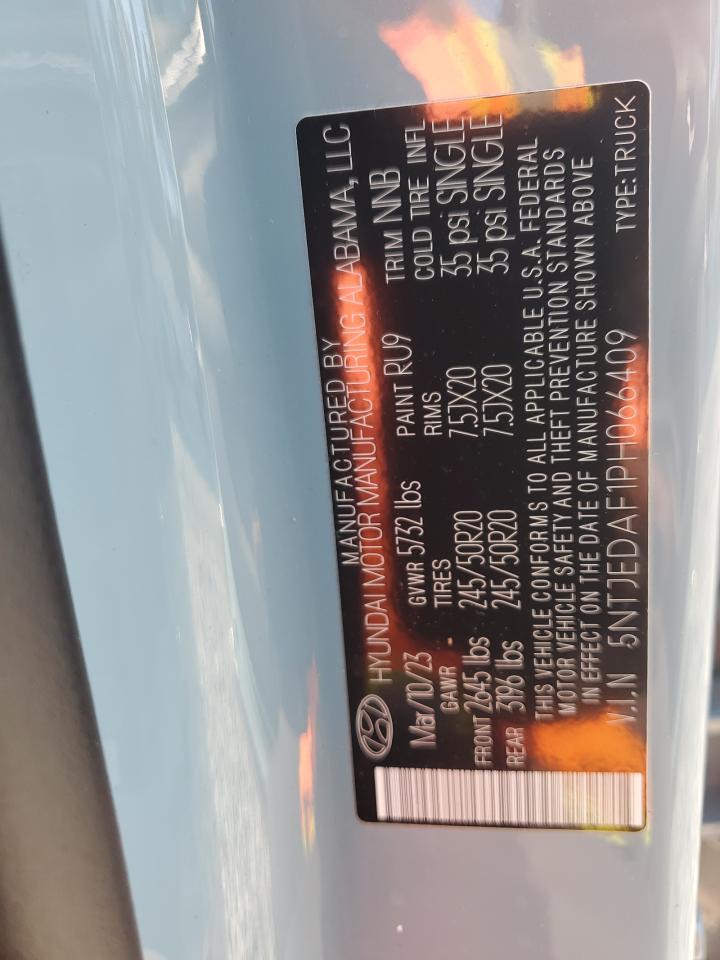 2023 HYUNDAI SANTA CRUZ LIMITED VIN:5NTJEDAF1PH066409
