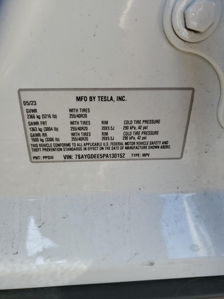 2023 TESLA MODEL Y  VIN:7SAYGDEE5PA130152
