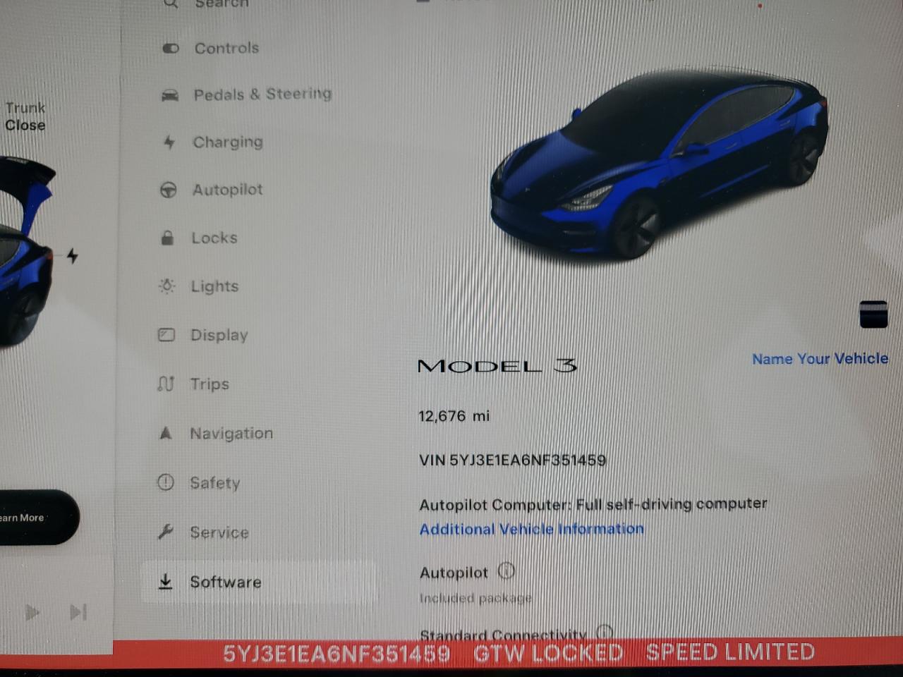 2022 TESLA MODEL 3  VIN:5YJ3E1EA6NF351459