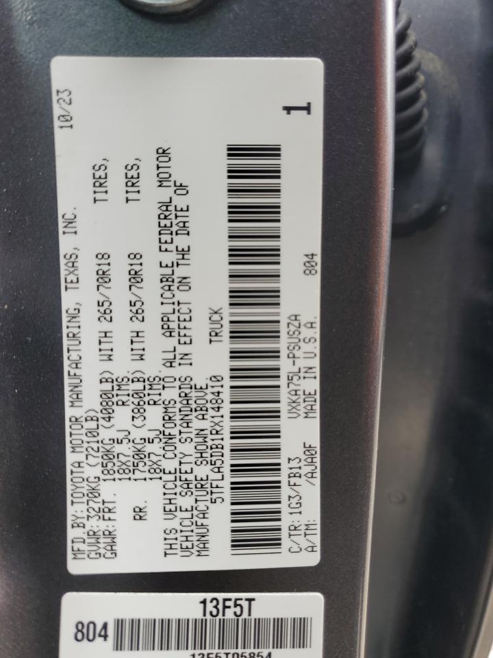 2024 TOYOTA TUNDRA CREWMAX SR VIN:5TFLA5DB1RX148410