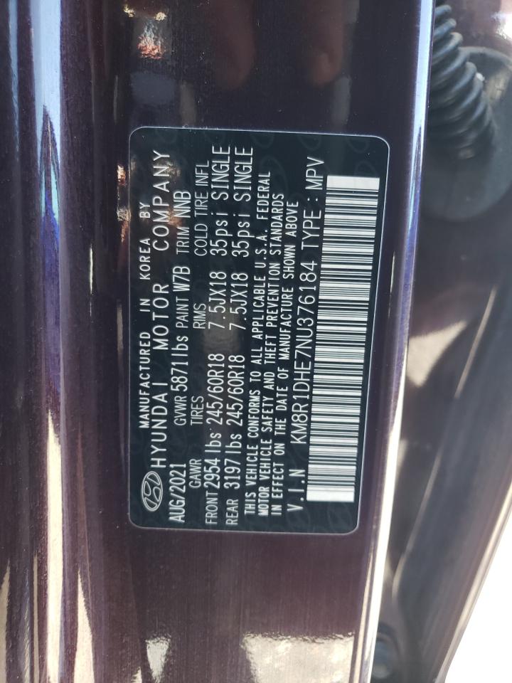 2022 HYUNDAI PALISADE SE VIN:KM8R1DHE7NU376184