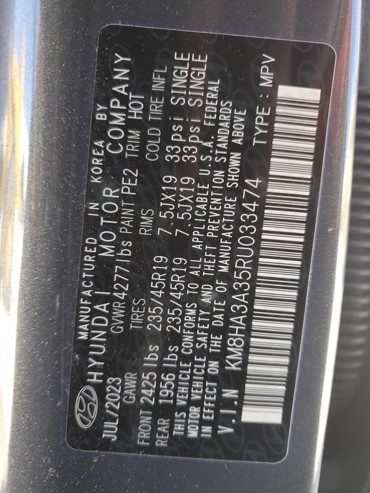 2024 HYUNDAI KONA N LINE VIN:KM8HA3A35RU033474