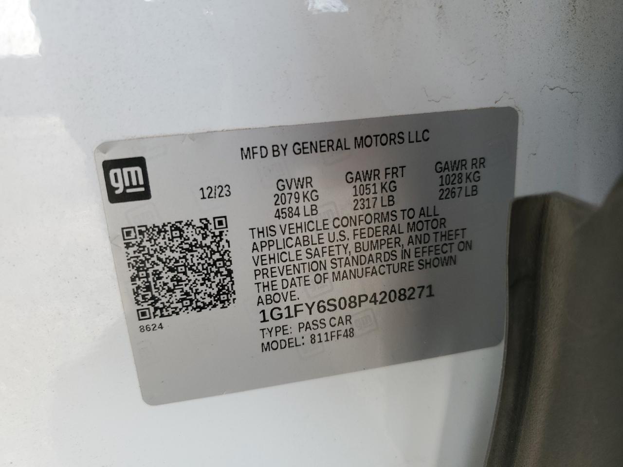 2023 CHEVROLET BOLT EUV LT VIN:1G1FY6S08P4208271