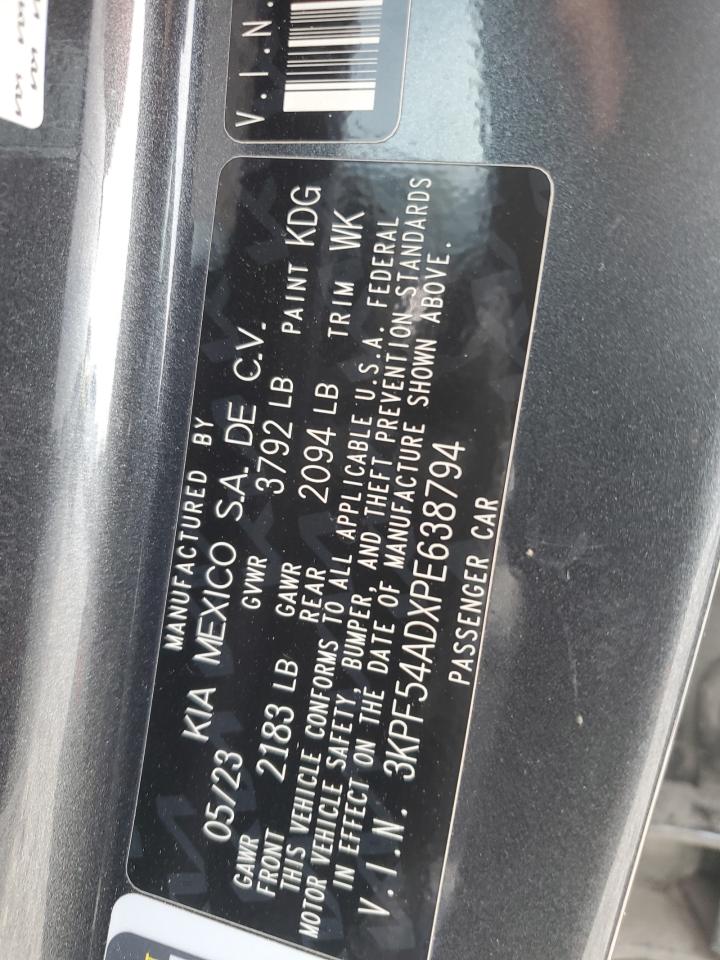 2023 KIA FORTE GT LINE VIN:3KPF54ADXPE638794