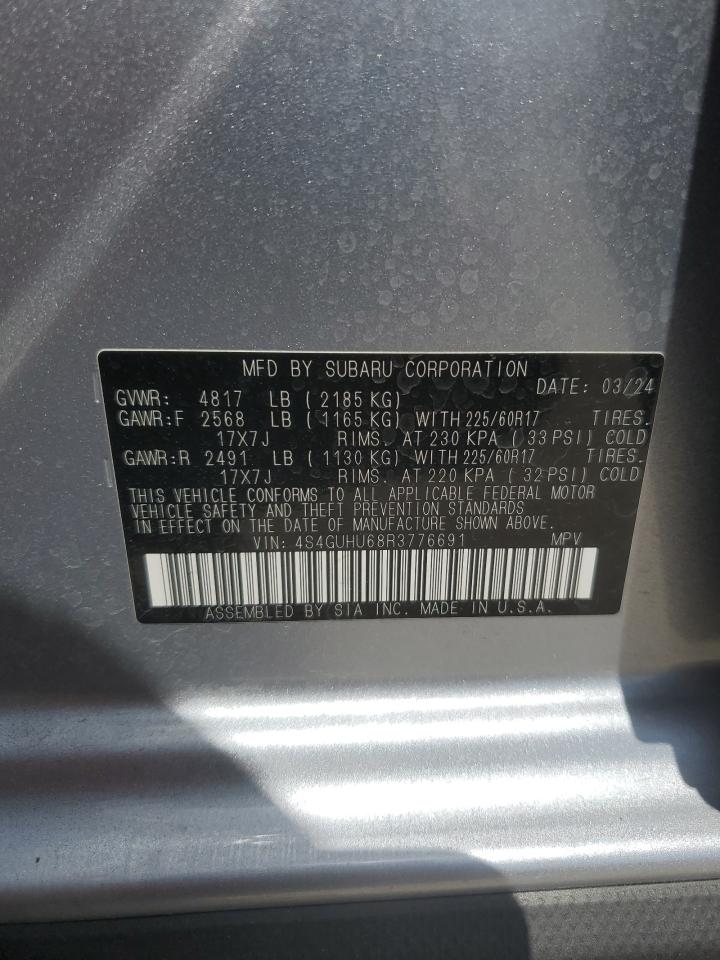 2024 SUBARU CROSSTREK WILDERNESS VIN:4S4GUHU68R3776691