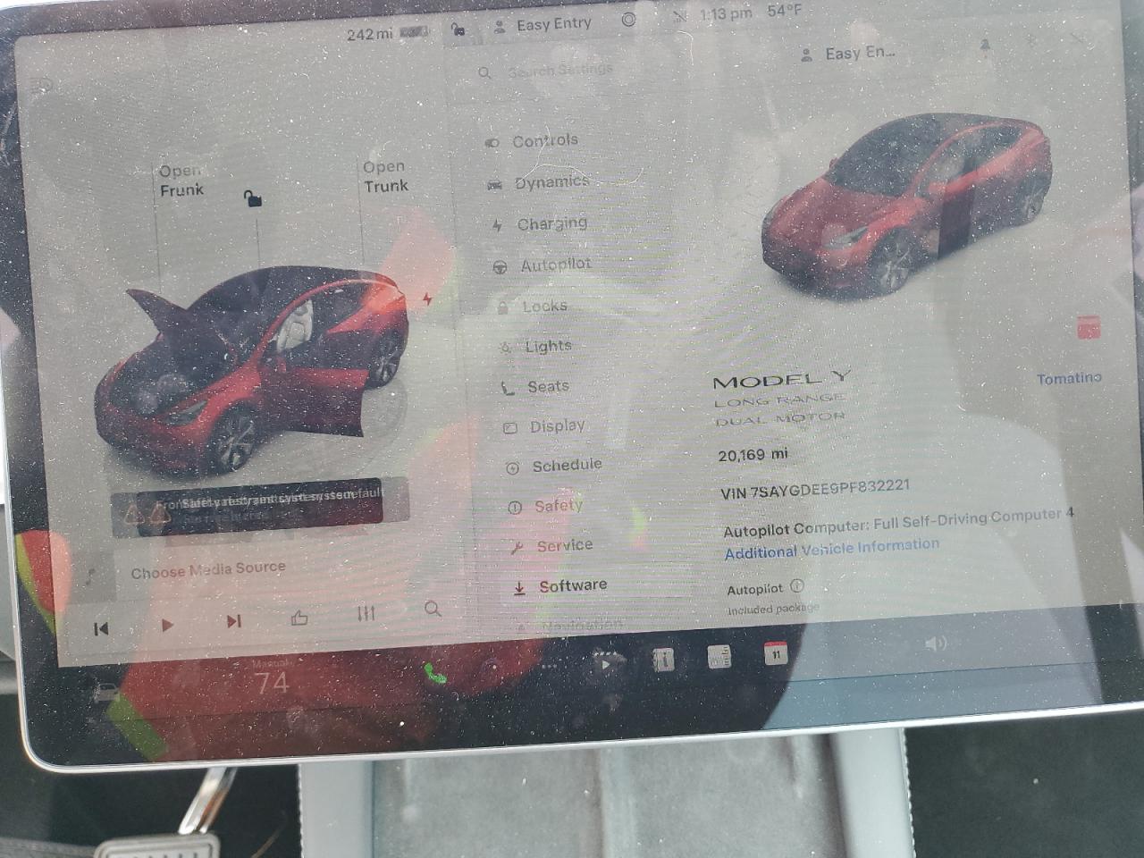 2023 TESLA MODEL Y  VIN:7SAYGDEE9PF832221