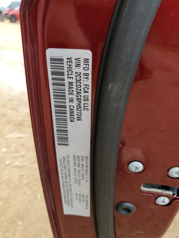 2023 DODGE CHALLENGER SXT VIN:2C3CDZAG8PH527246