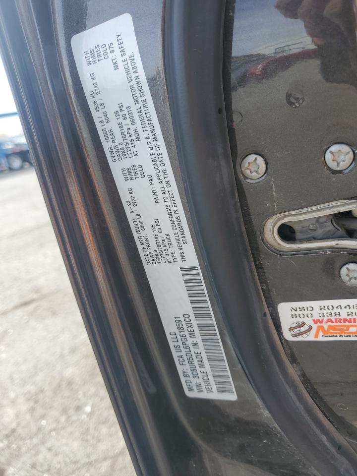 2023 RAM 2500 BIG HORN VIN:3C6UR5DL6PG618591