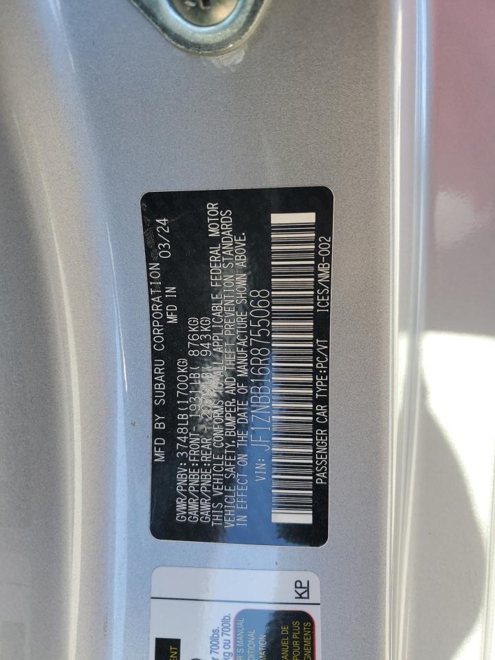 2024 TOYOTA GR 86  VIN:JF1ZNBB16R8755068