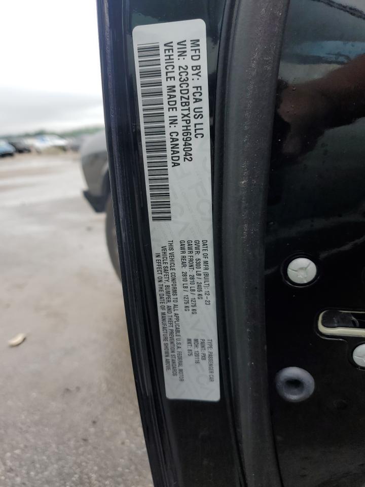 2023 DODGE CHALLENGER R/T VIN:2C3CDZBTXPH694042