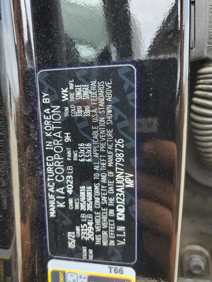 2022 KIA SOUL LX VIN:KNDJ23AU0N7798726