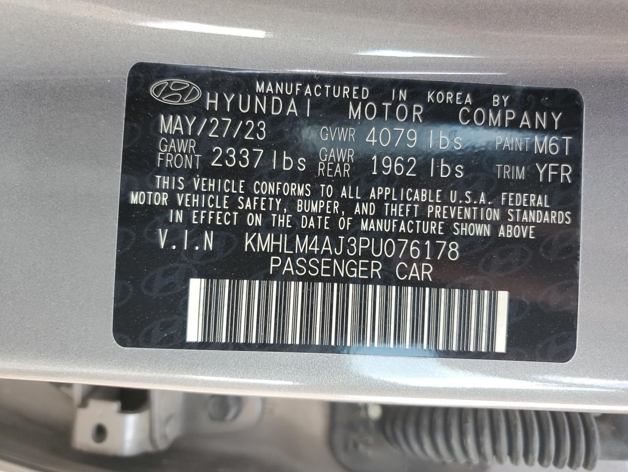 2023 HYUNDAI ELANTRA BLUE VIN:KMHLM4AJ3PU076178