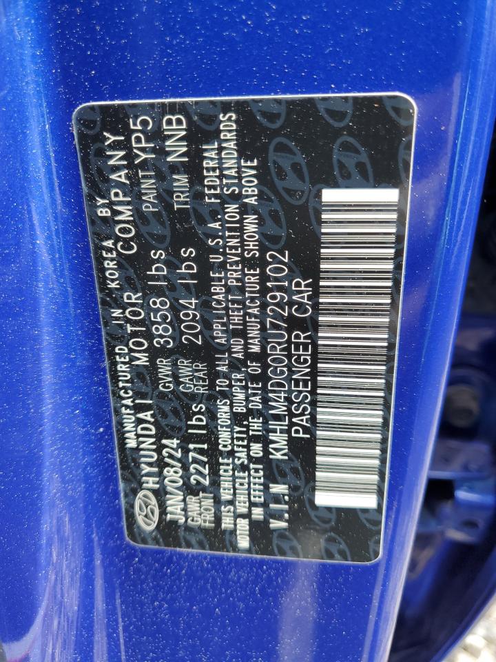 2024 HYUNDAI ELANTRA SEL VIN:KMHLM4DG0RU729102