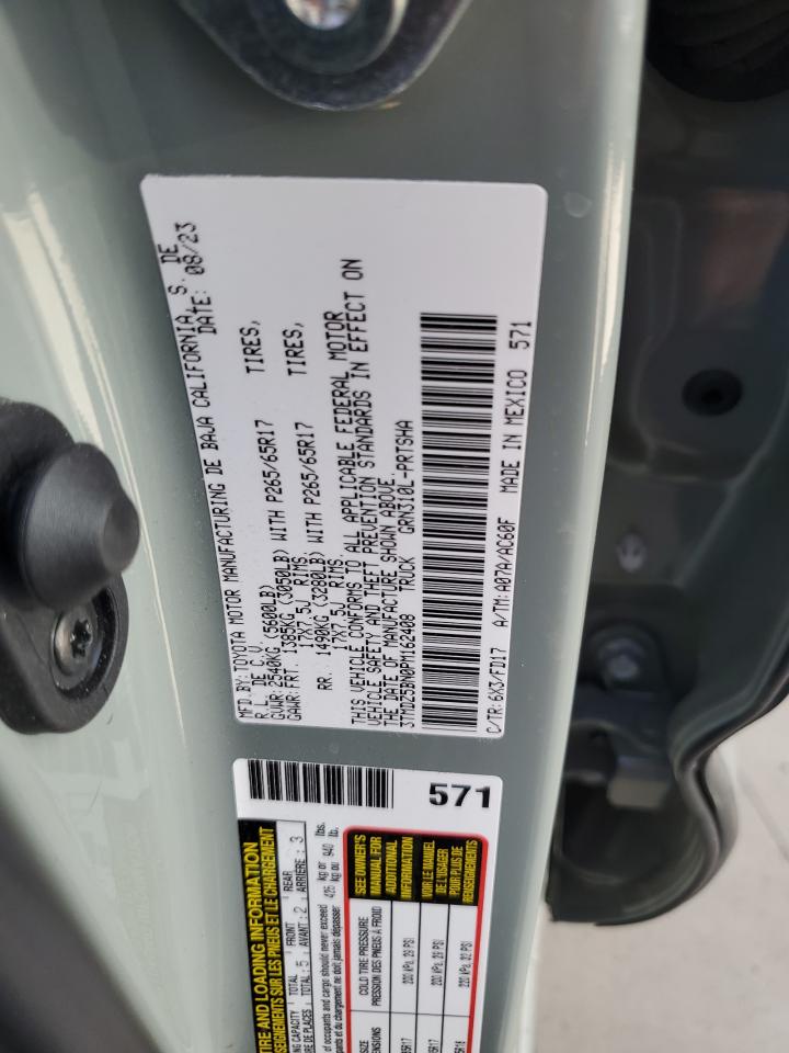 2023 TOYOTA TACOMA DOUBLE CAB VIN:3TMDZ5BN0PM162408