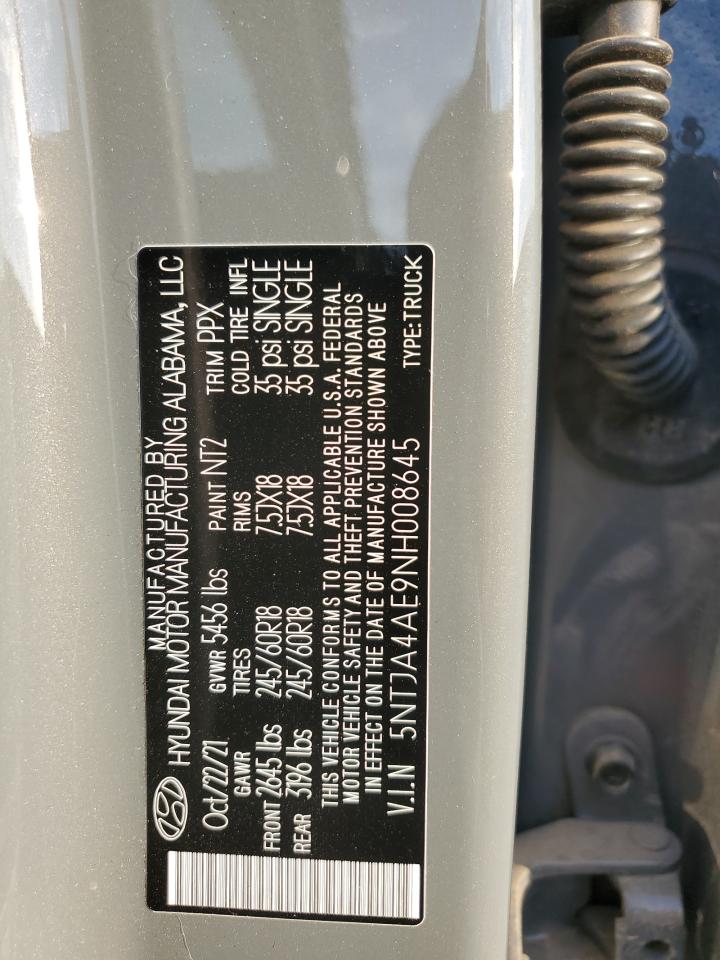 2022 HYUNDAI SANTA CRUZ SE VIN:5NTJA4AE9NH008645