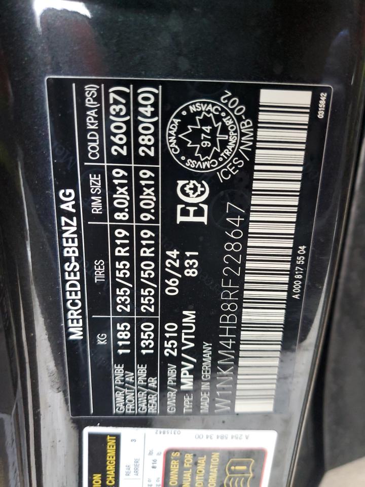 2024 MERCEDES-BENZ GLC 300 4MATIC VIN:W1NKM4HB8RF228647