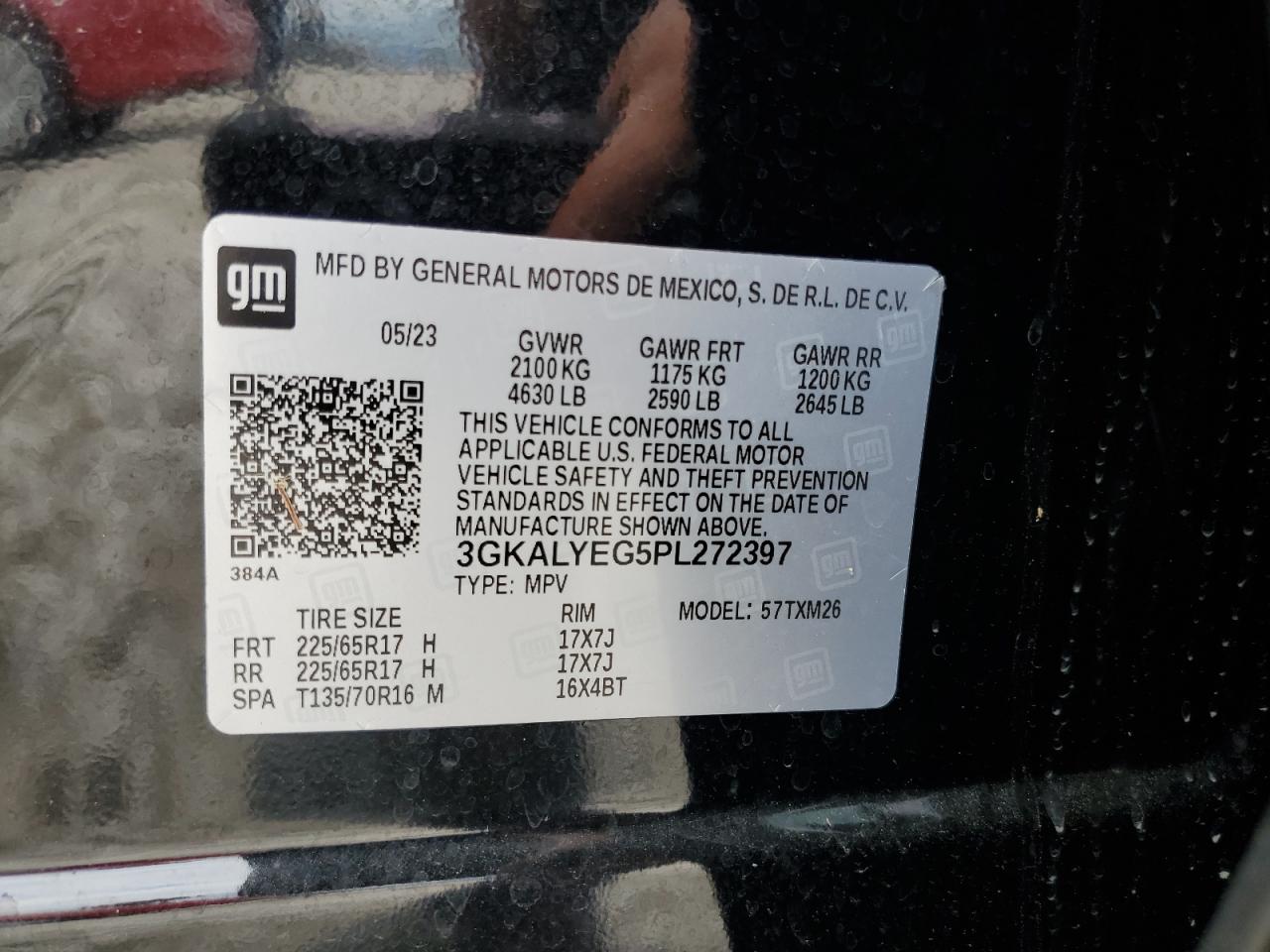 2023 GMC TERRAIN AT4 VIN:3GKALYEG5PL272397