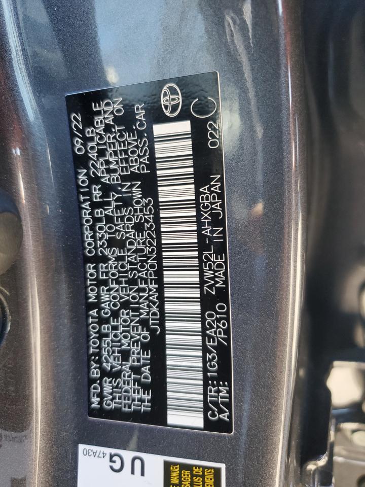 2022 TOYOTA PRIUS PRIME LE VIN:JTDKAMFP0N3223453