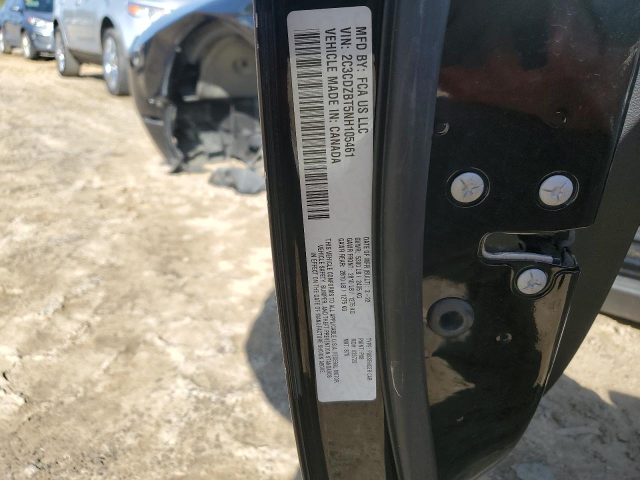 2022 DODGE CHALLENGER R/T VIN:2C3CDZBT5NH105461