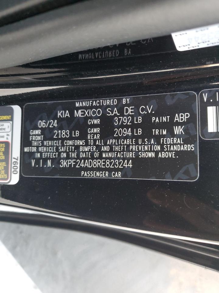 2024 KIA FORTE LX VIN:SAJDA01D3YGL67348