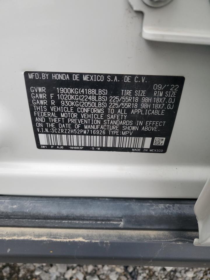 2023 HONDA HR-V SPORT VIN:3CZRZ2H52PM716926