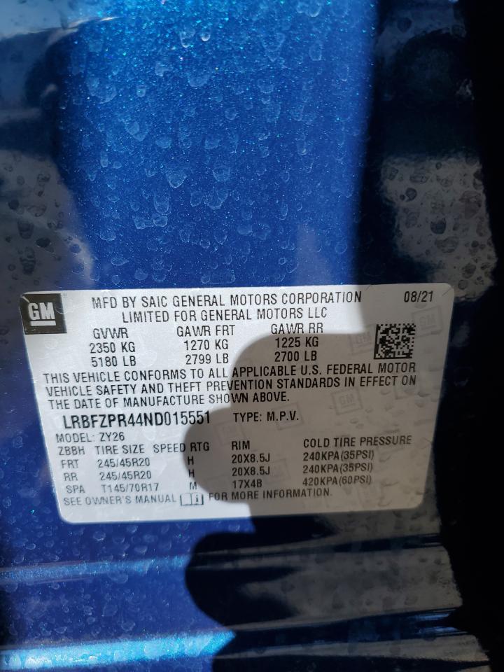 2022 BUICK ENVISION ESSENCE VIN:LRBFZPR44ND015551