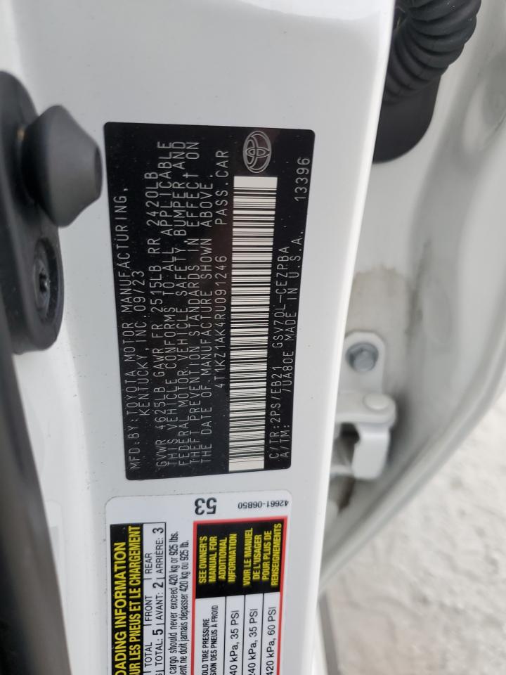 2024 TOYOTA CAMRY TRD VIN:4T1KZ1AK4RU091246