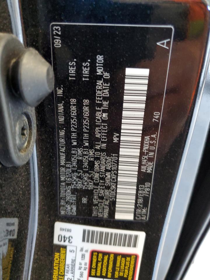 2023 TOYOTA SIENNA XSE VIN:5TDCSKFCXPS107701