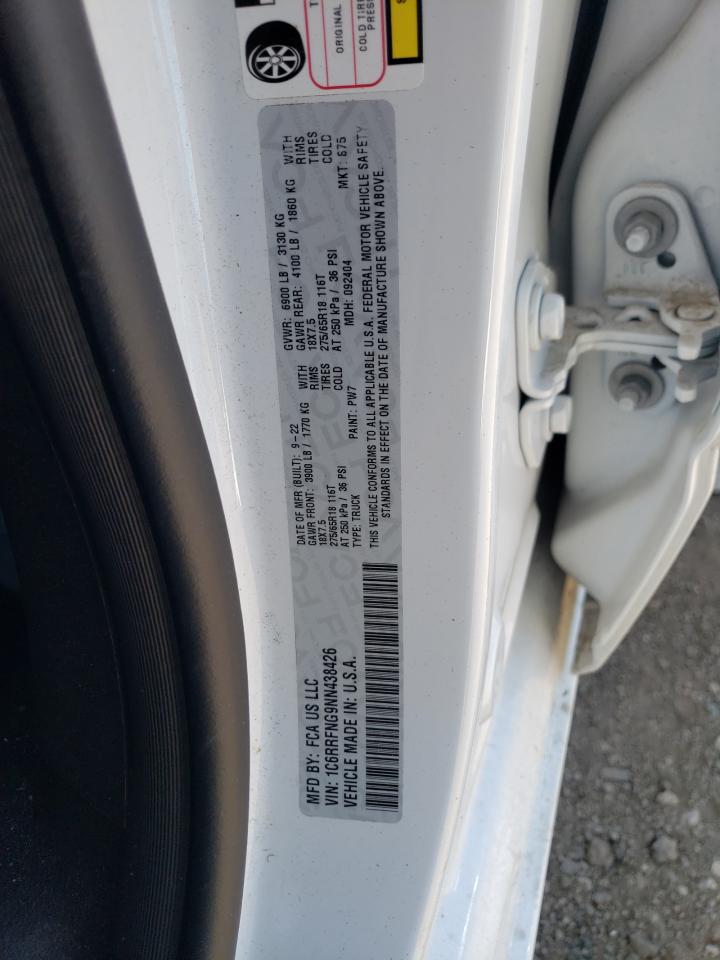 2022 RAM 1500 TRADESMAN VIN:1C6RRFNG9NN438426