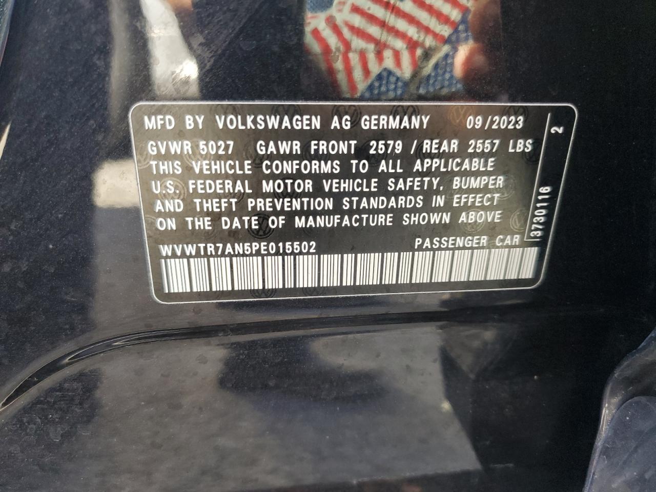 2023 VOLKSWAGEN ARTEON SEL PREMIUM R-LINE VIN:WVWTR7AN5PE015502