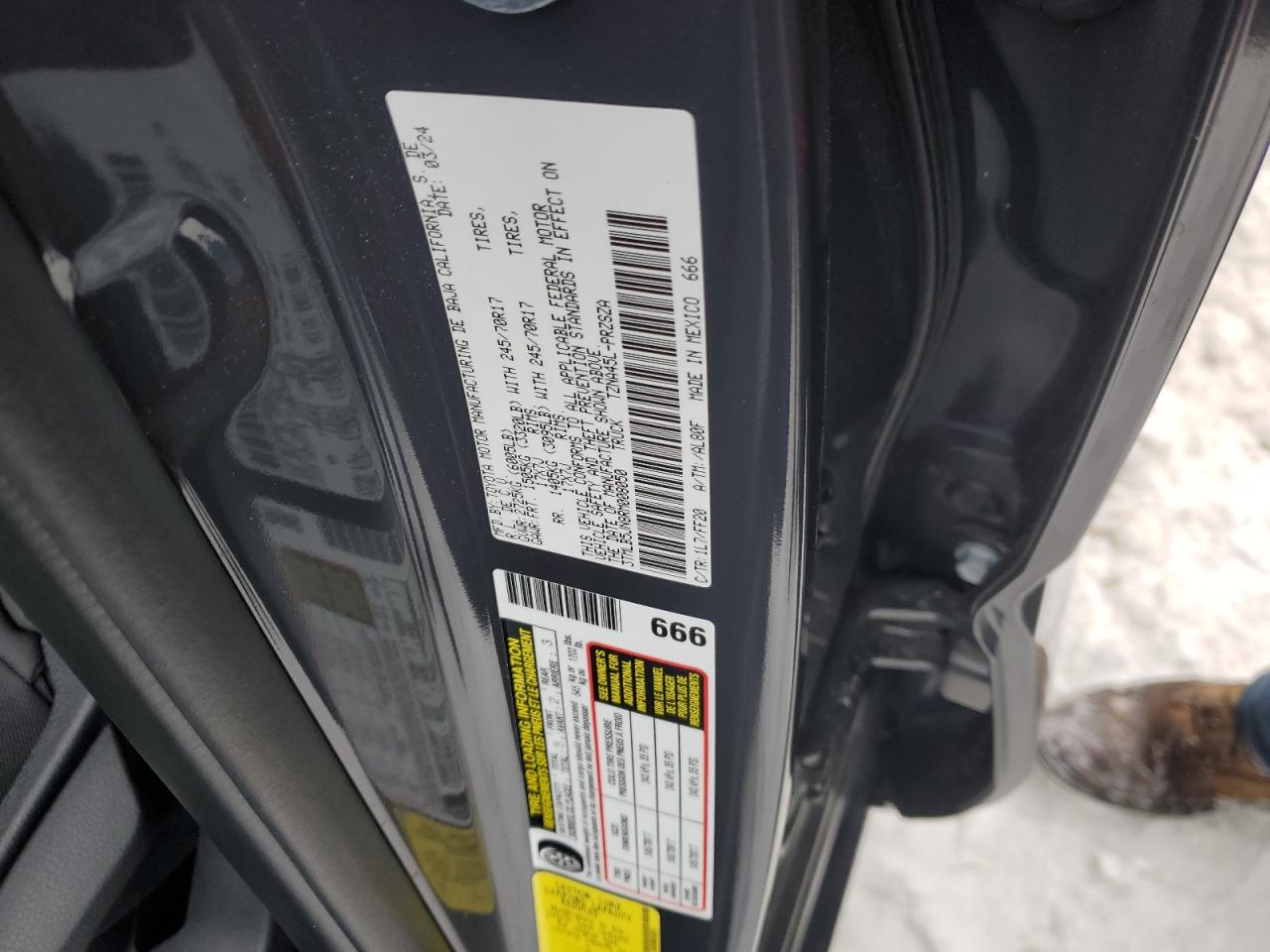 2024 TOYOTA TACOMA DOUBLE CAB VIN:3TMLB5JN8RM008050