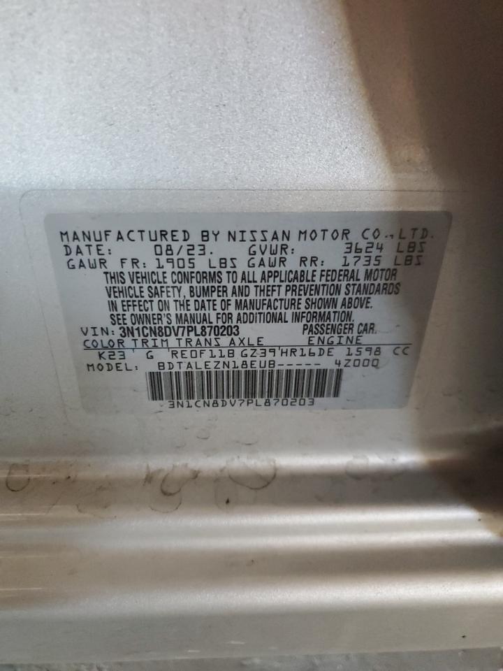 2023 NISSAN VERSA S VIN:3N1CN8DV7PL870203