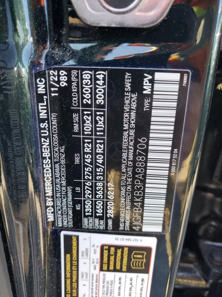 2023 MERCEDES-BENZ GLE 350 4MATIC VIN:4JGFB4KB3PA888706