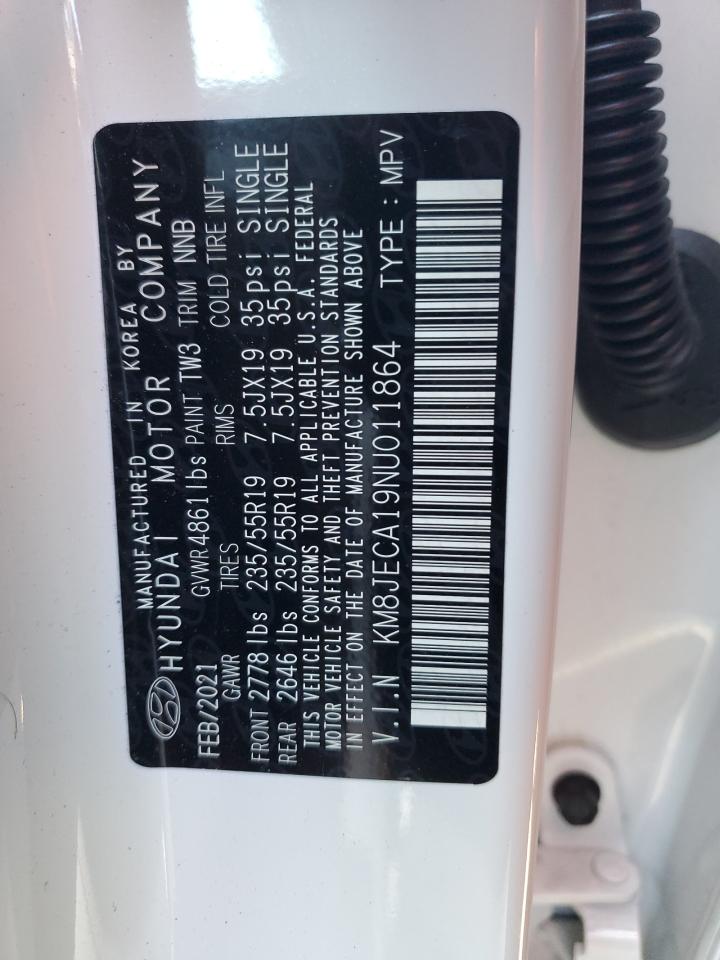 2022 HYUNDAI TUCSON LIMITED VIN:KM8JECA19NU011864