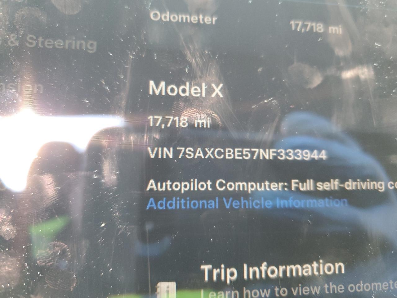 2022 TESLA MODEL X  VIN:7SAXCBE57NF333944