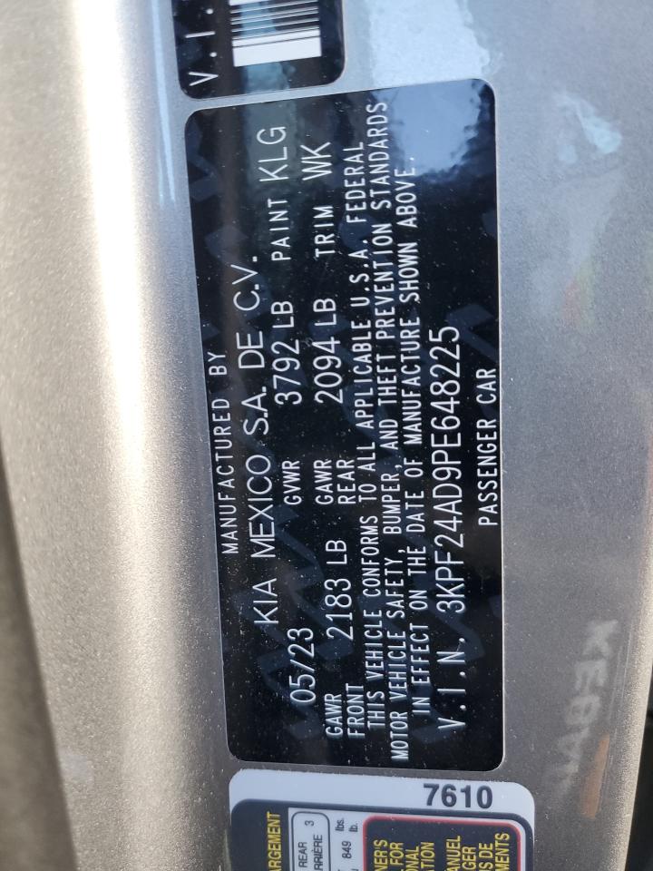 2023 KIA FORTE LX VIN:3KPF24AD9PE648225