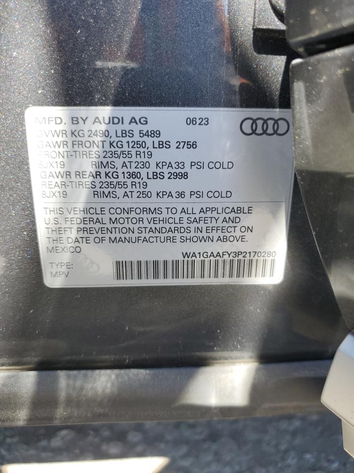 2023 AUDI Q5 PREMIUM 45 VIN:WA1GAAFY3P2170280