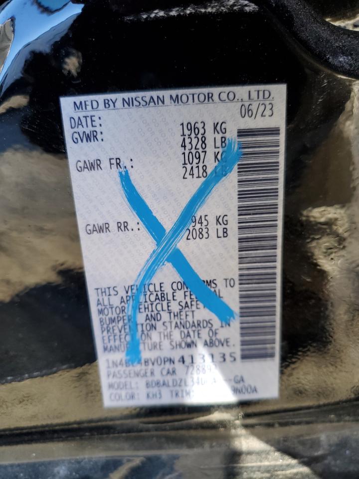 2023 NISSAN ALTIMA S VIN:1N4BL4BV0PN413135