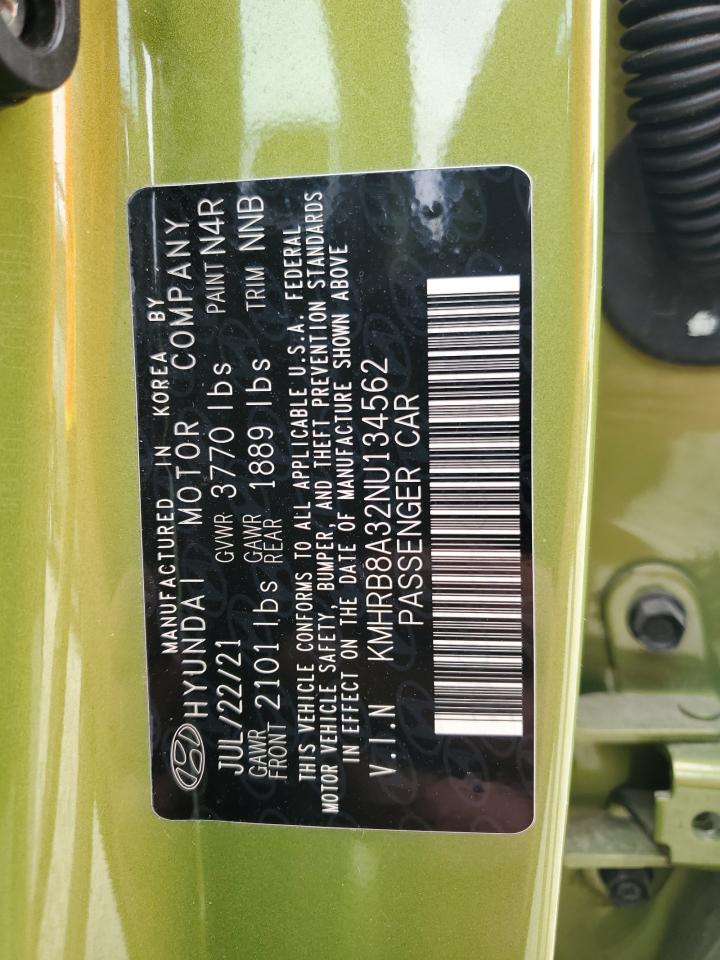 2022 HYUNDAI VENUE SE VIN:KMHRB8A32NU134562