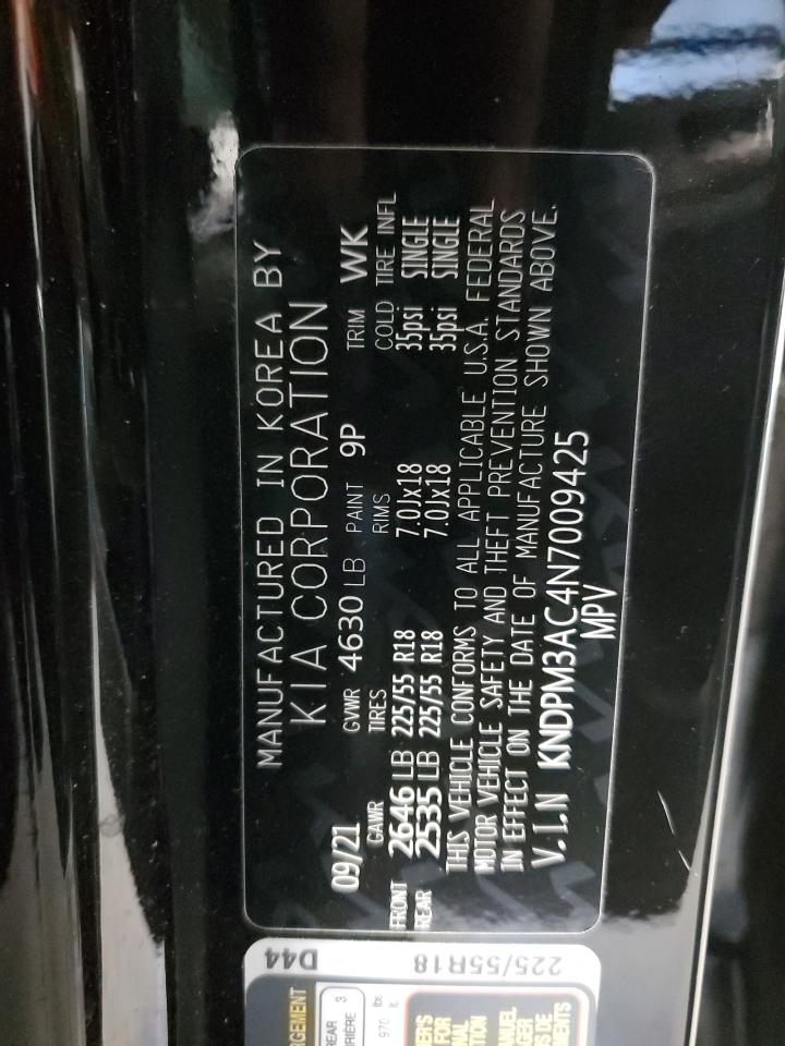 2022 KIA SPORTAGE LX VIN:KNDPM3AC4N7009425