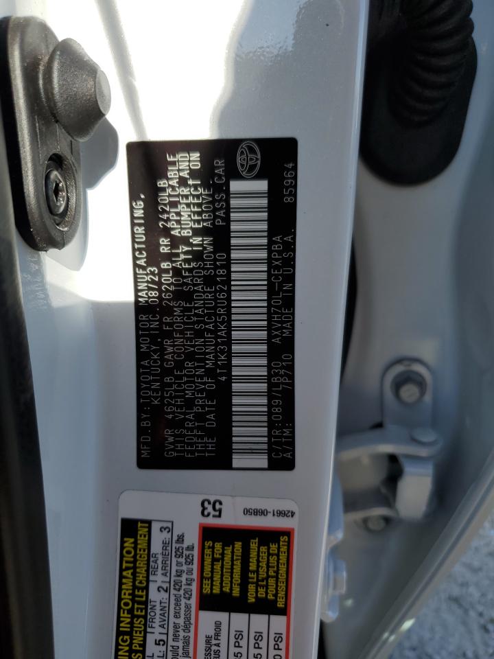 2024 TOYOTA CAMRY XSE VIN:4T1K31AK5RU621810