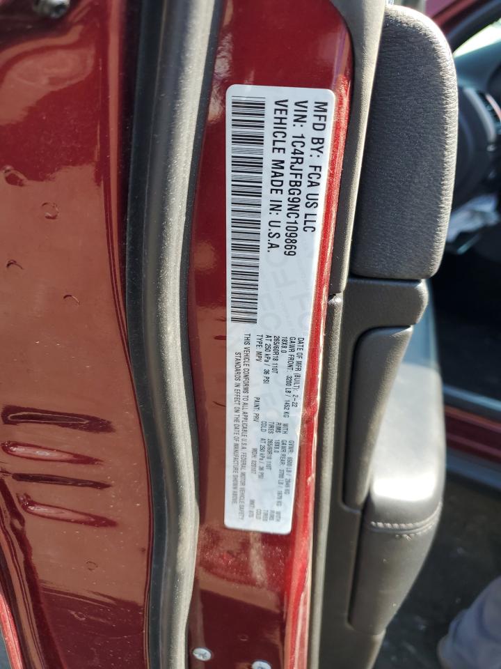 2022 JEEP GRAND CHEROKEE LIMITED VIN:1C4RJFBG9NC109869