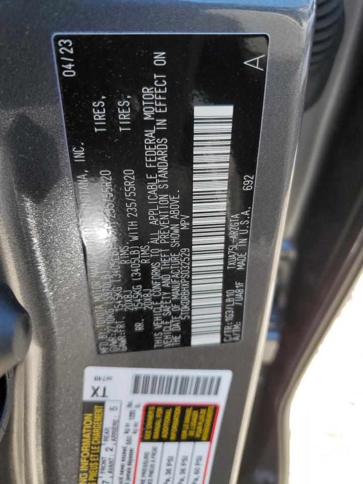 2023 TOYOTA HIGHLANDER L VIN:5TDKDRBHXPS032529