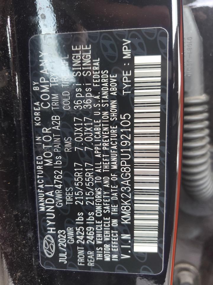 2023 HYUNDAI KONA SE VIN:KM8K23AG8PU192105