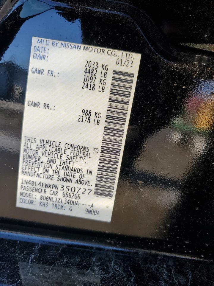 2023 NISSAN ALTIMA SL VIN:1N4BL4EWXPN350727