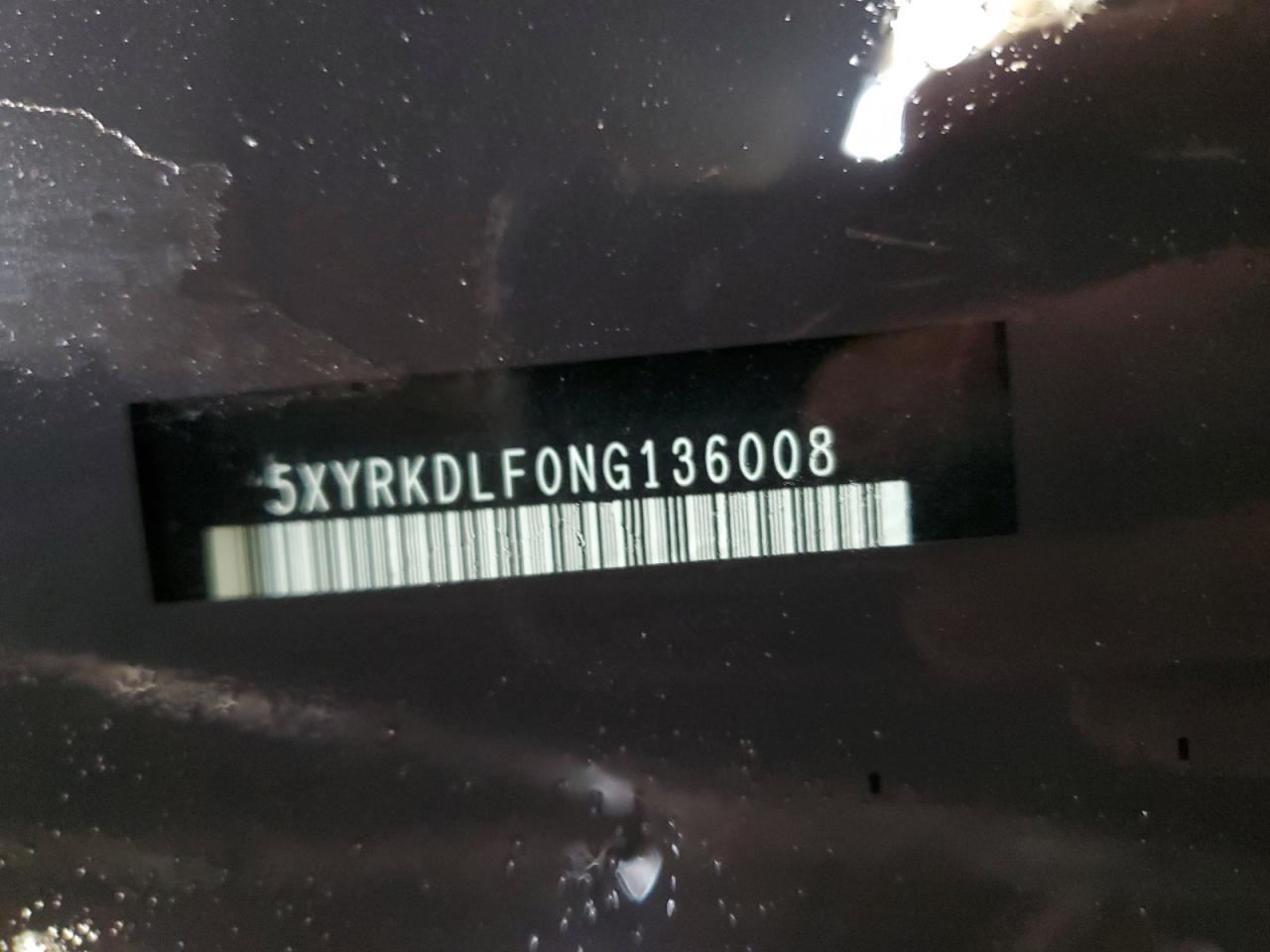 2022 KIA SORENTO SX VIN:5XYRKDLF0NG136008