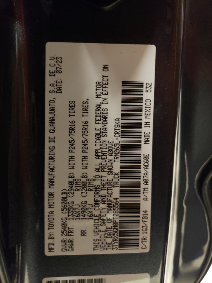 2023 TOYOTA TACOMA ACCESS CAB VIN:3TYRX5GN0PT085564